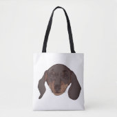 Cute Dachshund-portret Tote Bag (Voorkant)