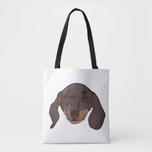 Cute Dachshund-portret Tote Bag (Voorkant)