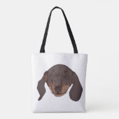 Cute Dachshund-portret Tote Bag (Achterkant)