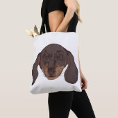 Cute Dachshund-portret Tote Bag (Dichtbij)