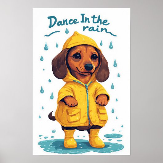 Cute dachshund poster (Voorkant)