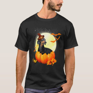 Cute Dachshund Pumpkin Hallooween T-shirt