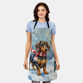 Cute Dachshund Puppy Cozy Winter Scarf Art Schort (Gedragen)