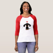 Cute Dachshund Puppy Dog met Valentijn Heart T-shirt (Voorkant volledig)