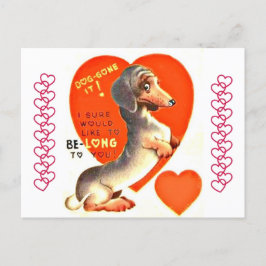 Cute Dachshund Puppy Dog Valentijn Briefkaart