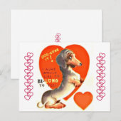 Cute  Dachshund Puppy Dog Valentijn Briefkaart (Voorkant / Achterkant)