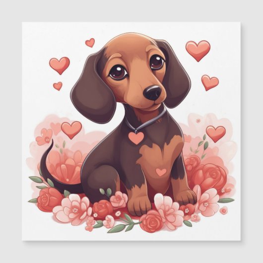 Cute Dachshund Puppy met hart (Voorkant)