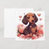 Cute Dachshund Puppy met hart (Voorkant / Achterkant)