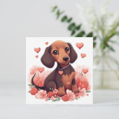 Cute Dachshund Puppy met hart (Staand voorkant)