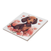 Cute Dachshund Puppy met hart Tegeltje (Zijkant)