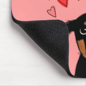 Cute Dachshund Puppy met Valentijn Hearts Muismat (Hoek)