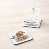 Cute Dachshund Puppy Waterverf Bier Onderzetter (Rechterzijde)