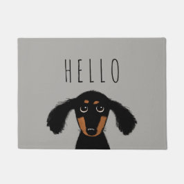 Cute Dachshund Puppy | Wiener Dog Hallo Doormat Deurmat