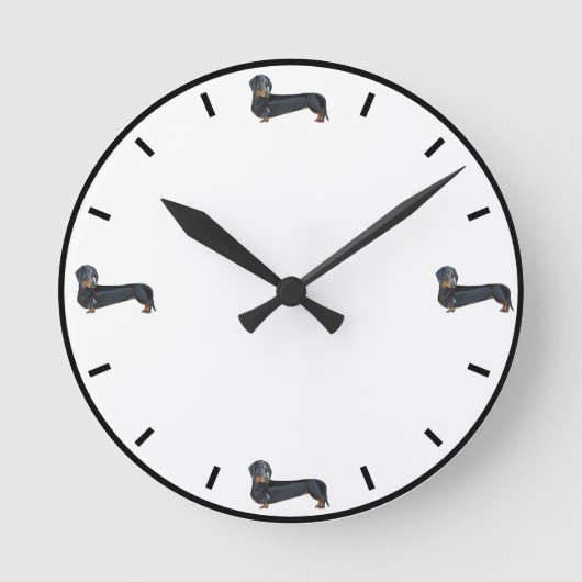 Cute Dachshund Ronde Klok (Voorkant)