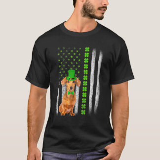Cute Dachshund Saint Patrick S Day American Flag D T-shirt