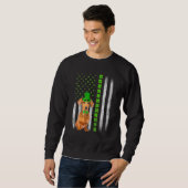 Cute Dachshund Saint Patrick S Day American Flag D Trui (Voorkant volledig)