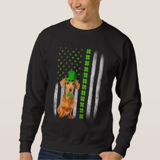 Cute Dachshund Saint Patrick S Day American Flag D Trui