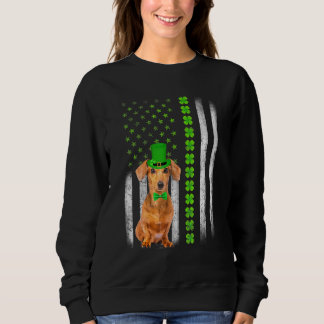Cute Dachshund Saint Patrick S Day American Flag D Trui