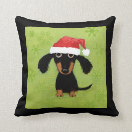 Cute Dachshund Santa Clause - Funny Dog Kerstmis Kussen