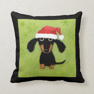 Cute Dachshund Santa Clause - Funny Dog Kerstmis Kussen