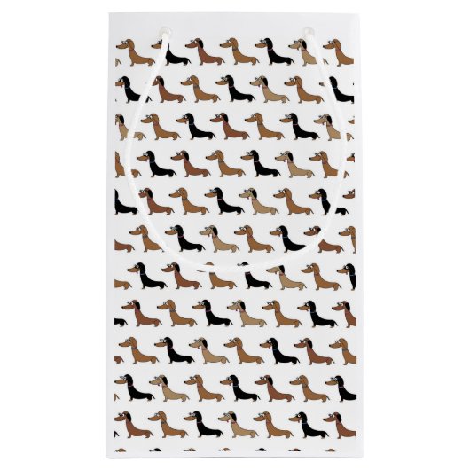 Cute Dachshund Sause Dog Gift Bag Klein Cadeauzakje (Achterkant)