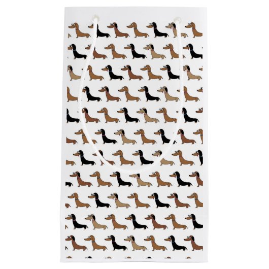 Cute Dachshund Sause Dog Gift Bag Klein Cadeauzakje (Voorkant)