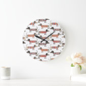 Cute Dachshund Sause Dog Patroon Grote Klok (Huis)