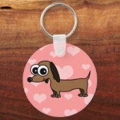 Cute Dachshund Sleutelhanger - Roze (Voorkant)