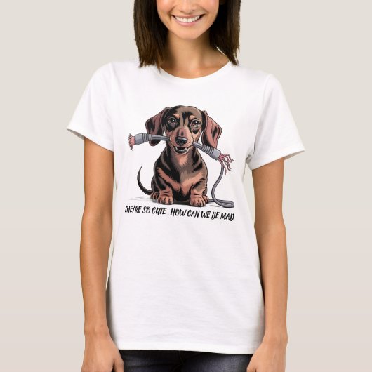 CUTE DACHSHUND  T-SHIRT (Voorkant)