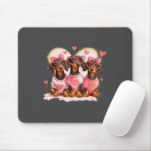 Cute Dachshund Valentines Heart Dog Lover Men Wome Muismat (Met muis)