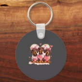 Cute Dachshund Valentines Heart Dog Lover Men Wome Sleutelhanger (Voorkant)