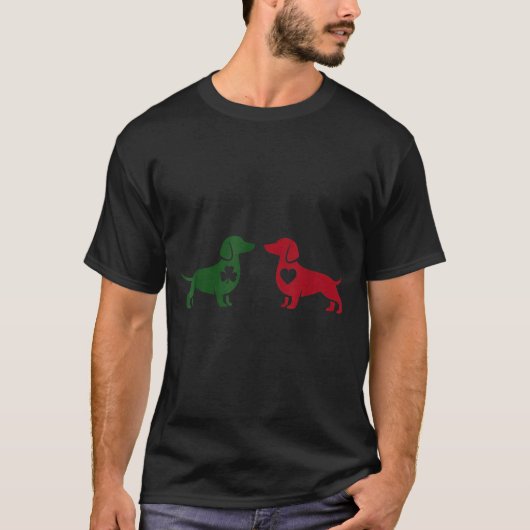 Cute Dachshund Valentines Patrick's Day Lover Dog  T-shirt (Voorkant)