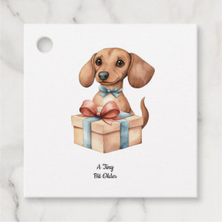 Cute Dachshund Verjaardagsmok A Tiny Bit Older Bedankjes Labels
