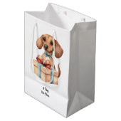 Cute Dachshund Verjaardagsmok A Tiny Bit Older Medium Cadeauzakje (Voorkant Gekanteld)