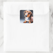 Cute Dachshund Vierkante Sticker (Tas)
