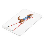 Cute dachshund walking on stilts magnet magneet (Linkerzijde)