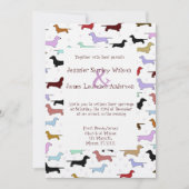 Cute Dachshund Wedding Invitation Kaart (Voorkant)