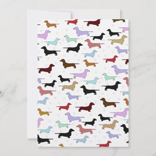 Cute Dachshund Wedding Invitation Kaart (Achterkant)