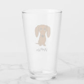 Cute Dachshund | Wiener Dog Cartoon op maat Glas (Achterkant)