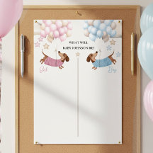 Cute Dachshund Wiener Dog Geslacht Reveal Spel