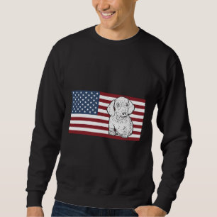 Cute Dachshund Wiener Dog met Amerikaanse vlag Trui