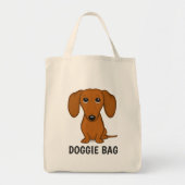 Cute Dachshund Wiener Dog Puppy Doggie Bag Tas (Voorkant)