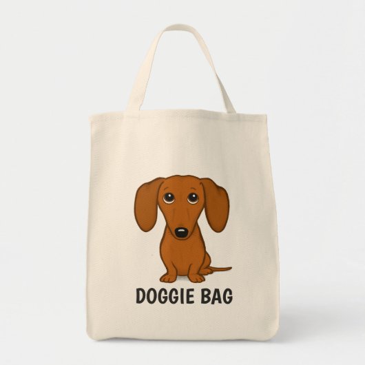 Cute Dachshund Wiener Dog Puppy Doggie Bag Tas (Voorkant)