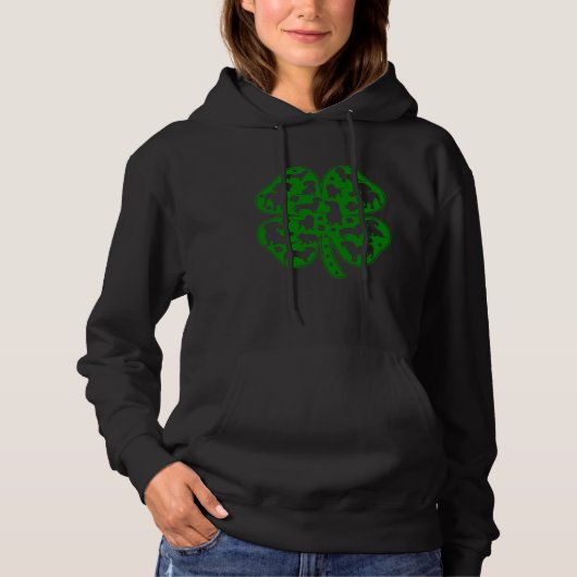 Cute Dachshund Wiener Dog Shamrock C Saint Patrick Hoodie (Voorkant)