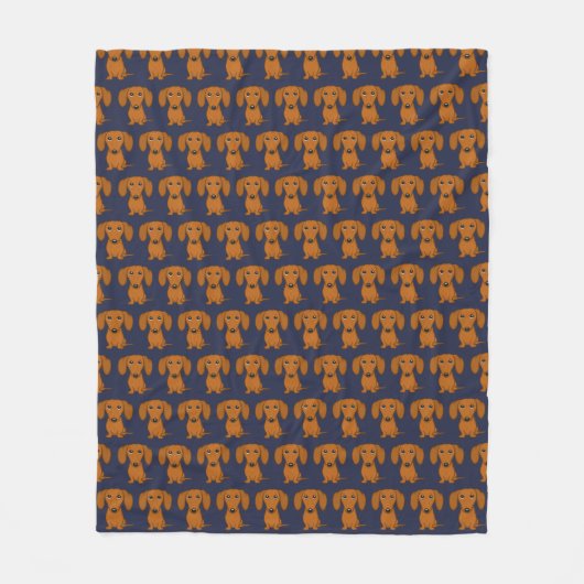Cute Dachshund | Wiener Dogs Pattern Fleece Deken (Voorkant)