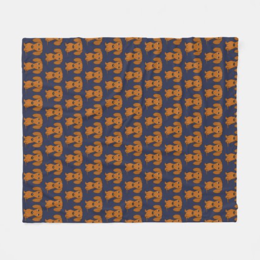 Cute Dachshund | Wiener Dogs Pattern Fleece Deken (Voorkant (Horizontaal))