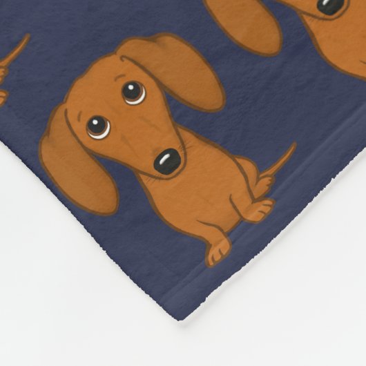 Cute Dachshund | Wiener Dogs Pattern Fleece Deken (Hoek)