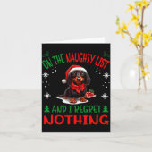 Cute Dachshund Wiener Doxie Dog Dog Christmas On T Kaart (Gele Bloem)