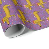 Cute Dachshund Wrapping Paper Cadeaupapier (Rol Hoek)