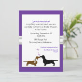 Cute Dachshunds Bridal Shower Invitation Kaart (Staand voorkant)